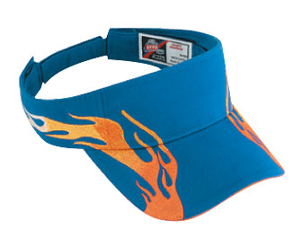 Flame pattern brushed cotton twill sandwich visor two tone color sun visors (2006 OTTO)