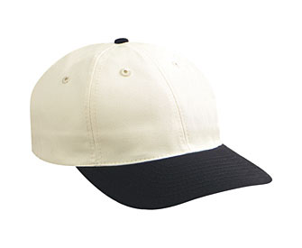 Natural cotton twill two tone color six panel low profile pro style cap