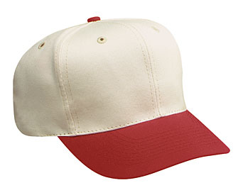 Natural cotton twill two tone color six panel pro style caps