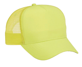 Neon cotton twill solid color six panel five panel low crown golf style mesh back cap