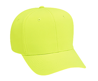 Neon polyester twill solid and two tone color six panel pro style caps