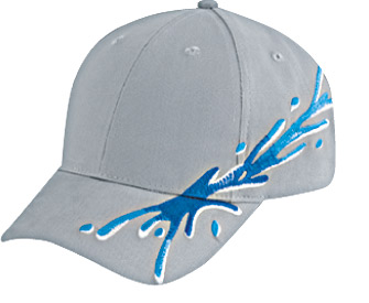 Ocean splash pattern brushed cotton twill two tone color six panel low profile pro style caps (2005 OTTO)
