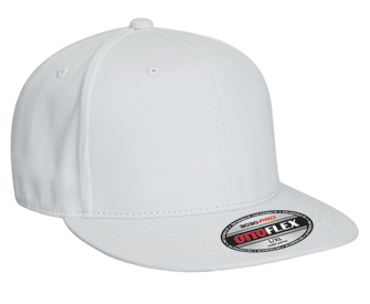 OTTO Flex stretchable brushed cotton twill flat visor solid color six panel pro style caps