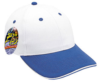 OTTO Flex stretchable deluxe brushed cotton twill sandwich visor solid and two tone color six panel low profile pro style caps