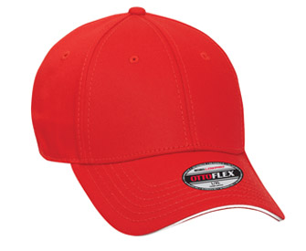 OTTO Flex stretchable superior cotton twill sandwich visor solid color six panel low profile pro style caps