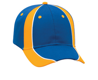 Piping design brushed cotton twill two tone color six panel low profile pro style caps