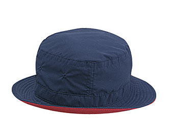 Polyester microfiber reversible two tone color six panel bucket hats