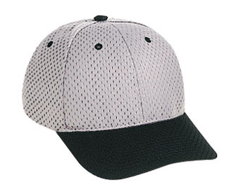 Polyester pro mesh gray undervisor solid and two tone color six panel low profile pro style caps