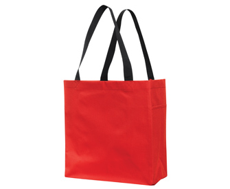 Polyester solid color carry-all tote bags, 14"H x 13 1/2"W x 6 1/2"D