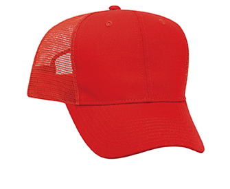 Promo cotton twill solid color six panel pro style mesh back caps