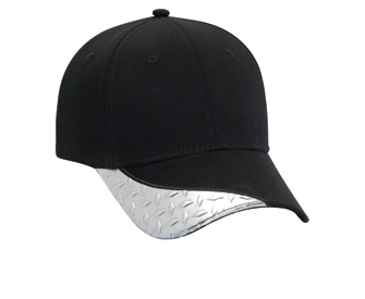 Superior brushed cotton twill withdiamond plate visor two tone color six panel low profile pro style caps
