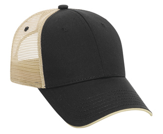 Superior cotton twill flipped edge visor two tone color six panel low profile pro style mesh back caps