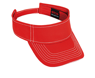 Superior cotton twill sandwich visor withcontrast stitching solid color six panel sun visors