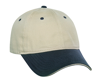 Superior garment washed cotton twill sandwich visor solid and two tone color six panel low profile pro style caps