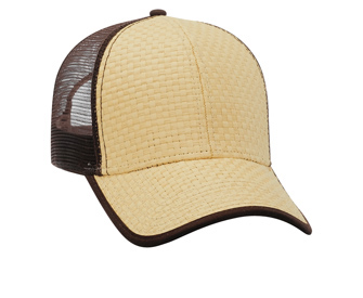 Toyo straw solid and two tone color six panel low profile pro style mesh back caps