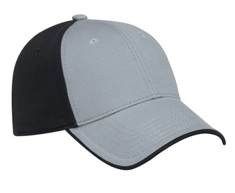 Ultra soft superior brushed cotton twill flipped edge visor two tone color six panel low profile pro style caps