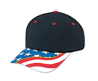 United States flag withyellow ribbon visor superior brushed cotton twill two tone color six panel low profile pro style caps