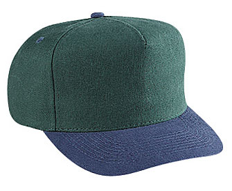 Washed brushed heavy cotton canvas solid and two tone color five panel low crown golf style caps