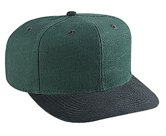 Washed brushed heavy cotton canvas solid and two tone color six panel pro style caps