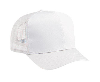 Youth cotton twill solid color six panel pro style mesh back caps