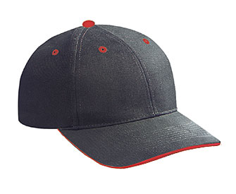 OTTO CAP 23-255 - 6 Panel Low Profile Baseball Cap With Sandwich Visor