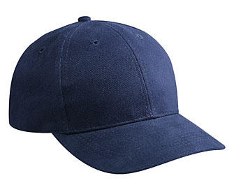Brushed bull denim solid and two tone color six panel low profile pro style caps