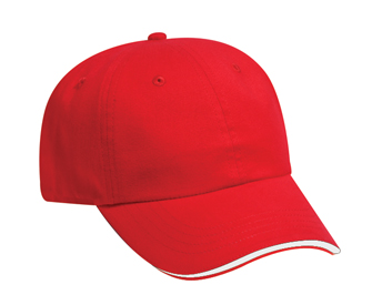 Brushed cotton twill sandwich visor solid color six panel low profile pro style caps