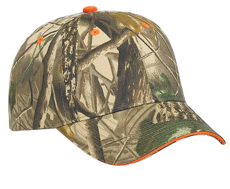 Camouflage brushed cotton twill sandwich visor low profile pro style caps