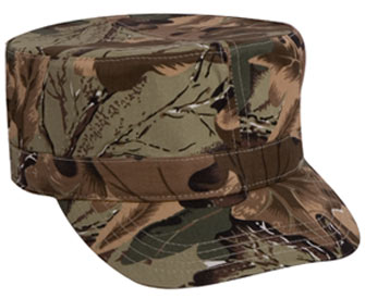 Camouflage cotton twill military style cap