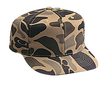 Camouflage cotton twill pro style caps (regular and plain front)