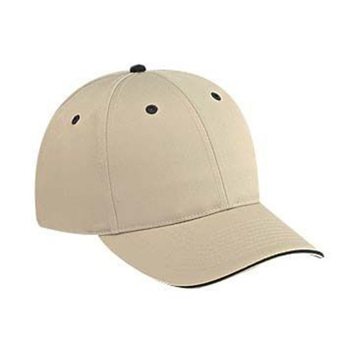 Cotton twill sandwich visor solid and two tone color six panel low profile pro style caps