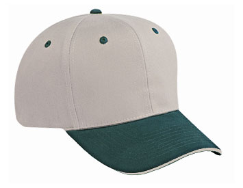 Cotton twill sandwich visor solid and two tone color six panel pro style caps