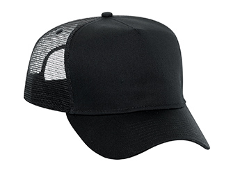 Cotton twill solid color high crown golf style mesh back caps