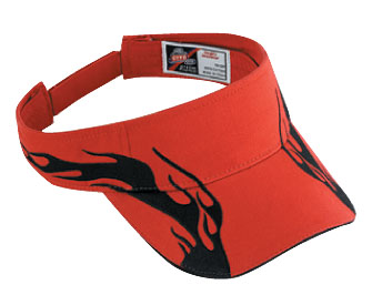 Flame pattern brushed cotton twill sandwich visor two tone color sun visors (2006 OTTO)