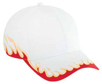 Flame pattern cotton twill two tone color six panel low profile pro style cap (2005 OTTO)