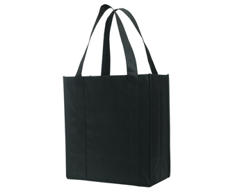 Non-woven solid color grocery tote bags, 15 1/4"H x 14"H x 6 3/4"D