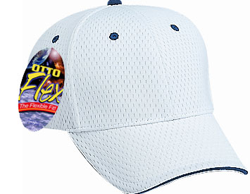 OTTO Flex stretchable polyester pro mesh sandwich visor solid and two tone color six panel low profile pro style caps