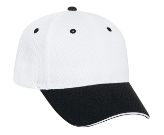 Polyester pro mesh sandwich visor solid and two tone color six panel low profile pro style caps