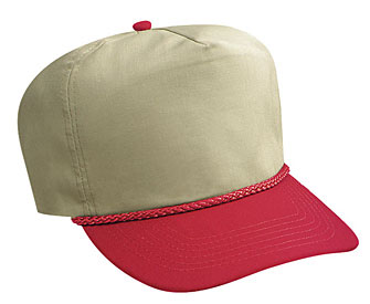 Poplin two tone color five panel high crown golf style caps