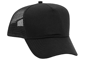 Promo cotton twill solid color five panel pro style mesh back caps