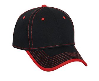 OTTO Cap 147-1071 - Superior Cotton Twill Binding Trim Visor w/ Contrast Stitching Baseball Cap