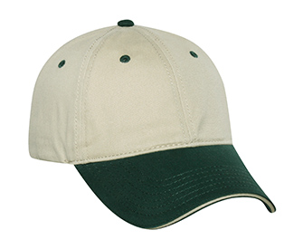 Washed pigment dyed cotton twill sandwich visor solid color six panel low profile pro style cap