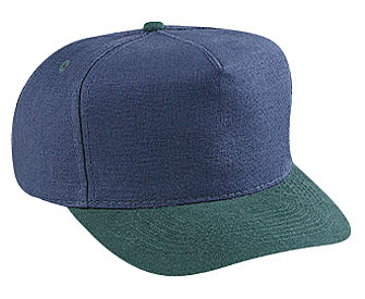Wool blend two tone color five panel low crown golf style caps