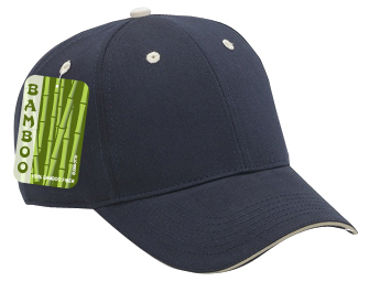 Brushed bamboo twill sandwich visor solid color six panel low profile pro style caps