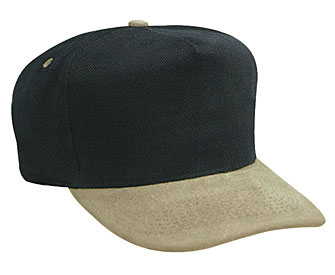Brushed bull denim two tone color five panel low crown golf style caps