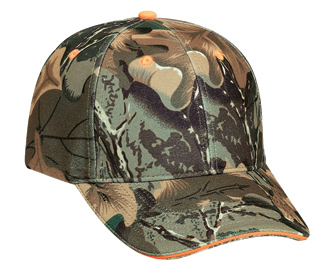 Camouflage cotton twill sandwich visor low profile pro style cap
