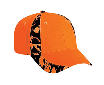 Camouflage piping design brushed cotton twill two tone color six panel low profile pro style caps