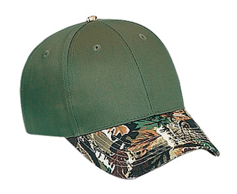 Camouflage visor cotton twill two tone color six panel low profile pro style caps