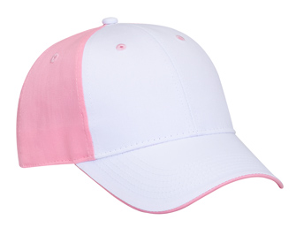 Cotton twill flipped edge visor two tone color six panel low profile pro style caps
