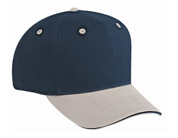 Cotton twill sandwich visor solid and two tone color six panel pro style caps